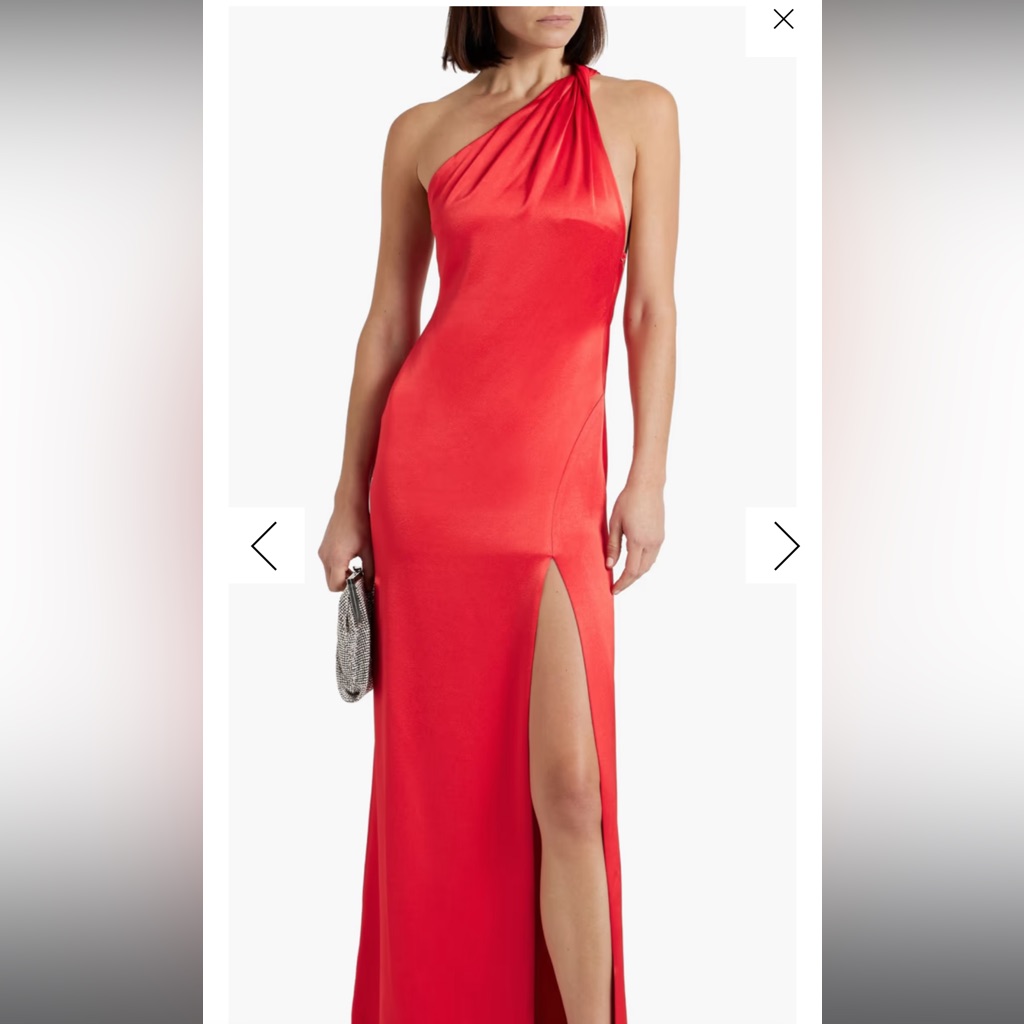 Alice And Olivia Paulette One-Shoulder Satin-Crepe Gown Red Size 2